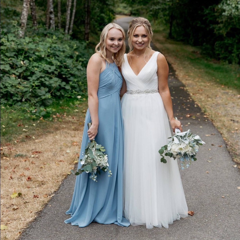 Azazie Ginger Dusty Blue Dress